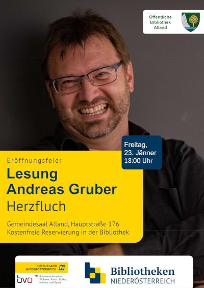 Plakat: Lesung Andreas Gruber
